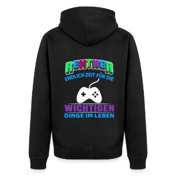 Pension de retraité Début de la retraite Gamer Gaming - Veste à capuche bio Premium Unisexe - noir - Dos - Nico (187cm)