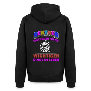 Pension de retraité début de la retraite tricot au Crochet - Veste à capuche bio Premium Unisexe - noir - Dos - Nico (187cm)