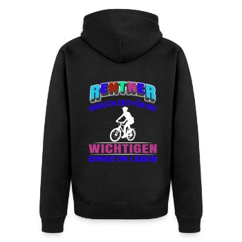Pension de retraité Début de la retraite Cyclisme - Veste à capuche bio Premium Unisexe - noir - Dos - Nico (187cm)
