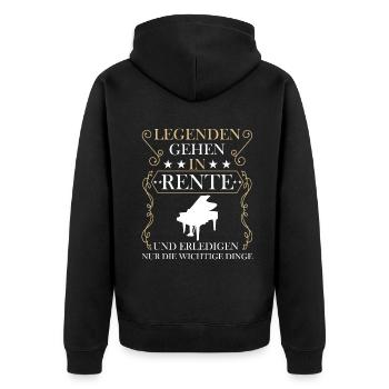 Rentner Rente Rentenbeginn Piano Pianist - Unisex Premium Bio Zip Hoodie - Schwarz - Hinten - Nico (187cm)
