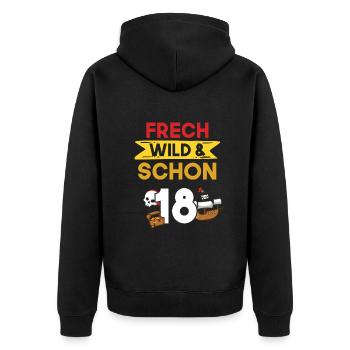 18 Jahre Geburtstag Pirat - Unisex Premium Bio Zip Hoodie - Schwarz - Hinten - Nico (187cm)