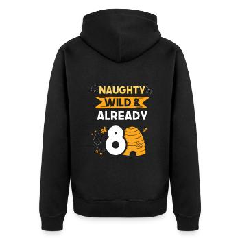 8 Jahre Geburtstag Junge Mädchen Imker Biene - Unisex Premium Bio Zip Hoodie - Schwarz - Hinten - Nico (187cm)