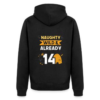 14 Jahre Geburtstag Junge Mädchen Imker Biene - Unisex Premium Bio Zip Hoodie - Schwarz - Hinten - Nico (187cm)