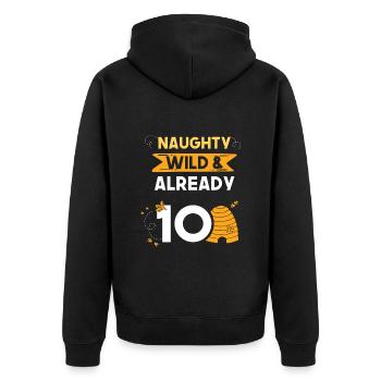 10 Jahre Geburtstag Junge Mädchen Imker Biene - Unisex Premium Bio Zip Hoodie - Schwarz - Hinten - Nico (187cm)