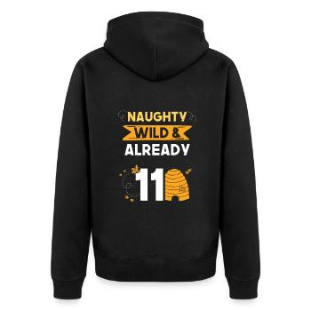 11 Jahre Geburtstag Junge Mädchen Imker Biene - Unisex Premium Bio Zip Hoodie - Schwarz - Hinten - Nico (187cm)