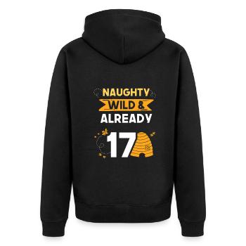 17 Jahre Geburtstag Imker Biene - Unisex Premium Bio Zip Hoodie - Schwarz - Hinten - Nico (187cm)