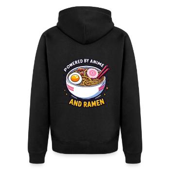 Propulsé par l’anime et les ramen - Veste à capuche bio Premium Unisexe - noir - Dos - Nico (187cm)