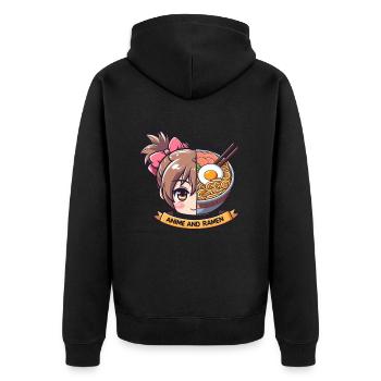 Propulsé par l’anime et les ramen - Veste à capuche bio Premium Unisexe - noir - Dos - Nico (187cm)