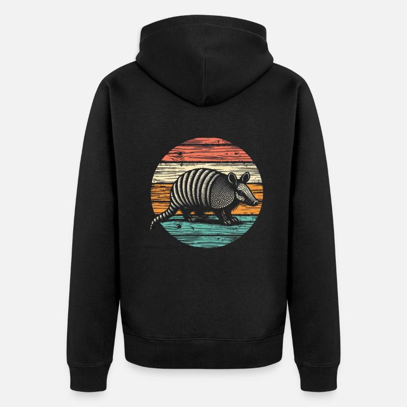 Armadillo Gürteltier - Unisex Premium Bio Zip Hoodie - Schwarz