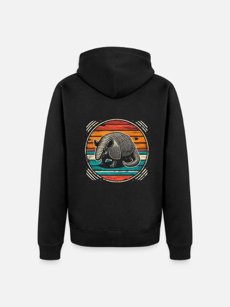 Armadillo Gürteltier - Unisex Premium Bio Zip Hoodie - Schwarz