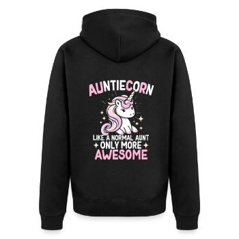 Tante, Tante, Licorne - Veste à capuche bio Premium Unisexe - noir - Dos - Nico (187cm)