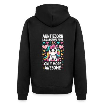 Tante, Tante, Licorne - Veste à capuche bio Premium Unisexe - noir - Dos - Nico (187cm)