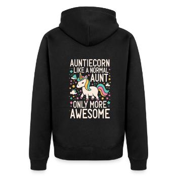 Tante, Tante, Licorne - Veste à capuche bio Premium Unisexe - noir - Dos - Nico (187cm)