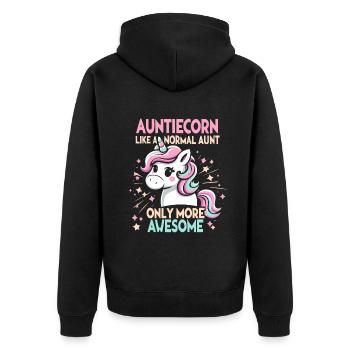 Tante, Tante, Licorne - Veste à capuche bio Premium Unisexe - noir - Dos - Nico (187cm)