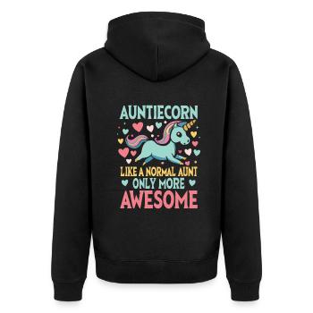 Tante, Tante, Licorne - Veste à capuche bio Premium Unisexe - noir - Dos - Nico (187cm)