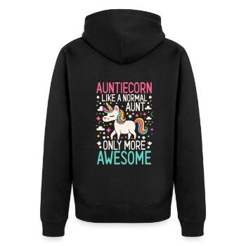 Tante, Tante, Licorne - Veste à capuche bio Premium Unisexe - noir - Dos - Nico (187cm)