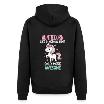 Tante, Tante, Licorne - Veste à capuche bio Premium Unisexe - noir - Dos - Nico (187cm)