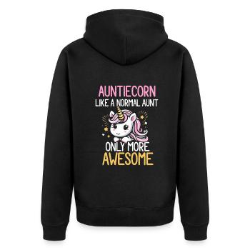 Tante, Tante, Licorne - Veste à capuche bio Premium Unisexe - noir - Dos - Nico (187cm)