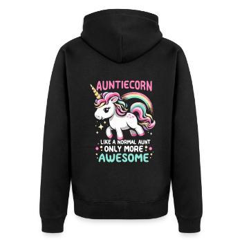Tante, Tante, Licorne - Veste à capuche bio Premium Unisexe - noir - Dos - Nico (187cm)