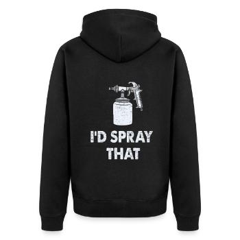 Fahrzeuglackierer I'd Spray That - Unisex Premium Bio Zip Hoodie - Schwarz - Hinten - Nico (187cm)