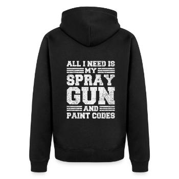 Tout ce dont j’ai besoin, c’est de mon pistolet de pulvérisation - Veste à capuche bio Premium Unisexe - noir - Dos - Nico (187cm)
