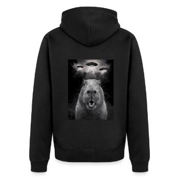 Capybara Selfie OVNI Extraterrestres Drôles D’animaux Photos - Veste à capuche bio Premium Unisexe - noir - Dos - Nico (187cm)