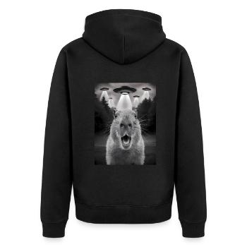 Capybara Selfie OVNI Extraterrestres Drôles D’animaux Photos - Veste à capuche bio Premium Unisexe - noir - Dos - Nico (187cm)