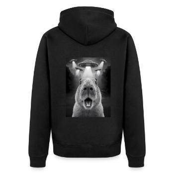 Capybara Selfie OVNI Extraterrestres Drôles D’animaux Photos - Veste à capuche bio Premium Unisexe - noir - Dos - Nico (187cm)