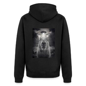 Capybara Selfie OVNI Extraterrestres Drôles D’animaux Photos - Veste à capuche bio Premium Unisexe - noir - Dos - Nico (187cm)