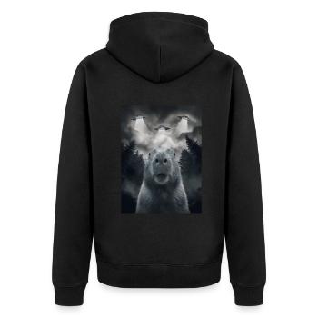 Capybara Selfie OVNI Extraterrestres Drôles D’animaux Photos - Veste à capuche bio Premium Unisexe - noir - Dos - Nico (187cm)
