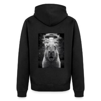 Capybara Selfie OVNI Extraterrestres Drôles D’animaux Photos - Veste à capuche bio Premium Unisexe - noir - Dos - Nico (187cm)