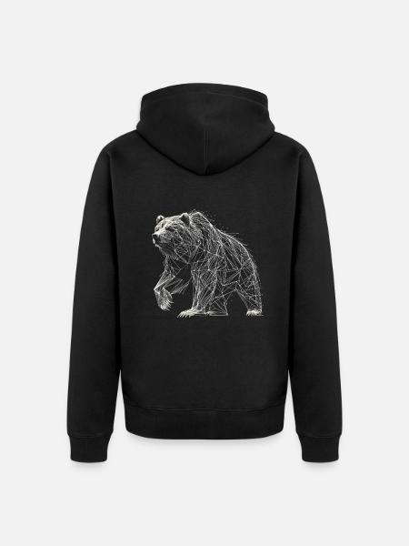 Bär - Unisex Premium Bio Zip Hoodie - Schwarz