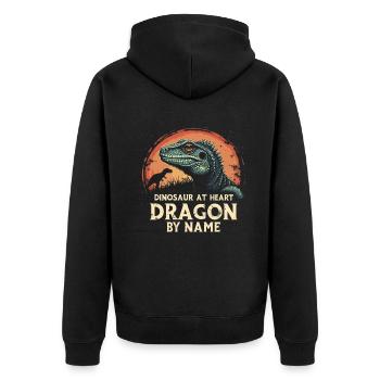 Bearded Dragon Bartagame - Unisex Premium Organic Zip Hoodie - black - Back - Nico (187cm)