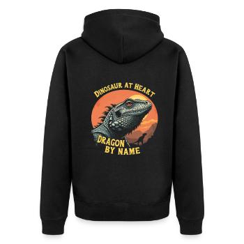 Bearded Dragon Bartagame - Unisex Premium Organic Zip Hoodie - black - Back - Nico (187cm)