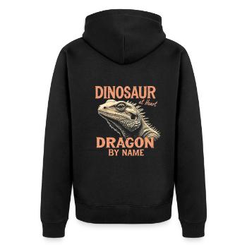 Bearded Dragon Bartagame - Unisex Premium Organic Zip Hoodie - black - Back - Nico (187cm)