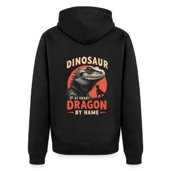 Bearded Dragon Bartagame - Unisex Premium Organic Zip Hoodie - black - Back - Nico (187cm)