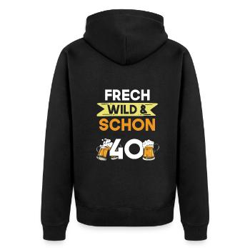 Geschenk 40 Jahre Geburtstag Bier Biertrinker - Unisex Premium Bio Zip Hoodie - Schwarz - Hinten - Nico (187cm)