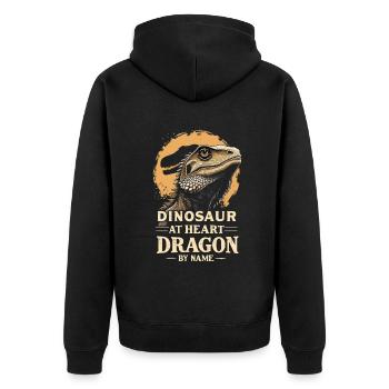 Bearded Dragon Bartagame - Unisex Premium Organic Zip Hoodie - black - Back - Nico (187cm)