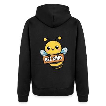 Bee Kind Biene Bienchen - Unisex Premium Bio Zip Hoodie - Schwarz - Hinten - Nico (187cm)