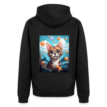 Bengal Cat - Unisex Premium Organic Zip Hoodie - black - Back - Nico (187cm)