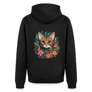 Bengal Cat - Unisex Premium Organic Zip Hoodie - black - Back - Nico (187cm)