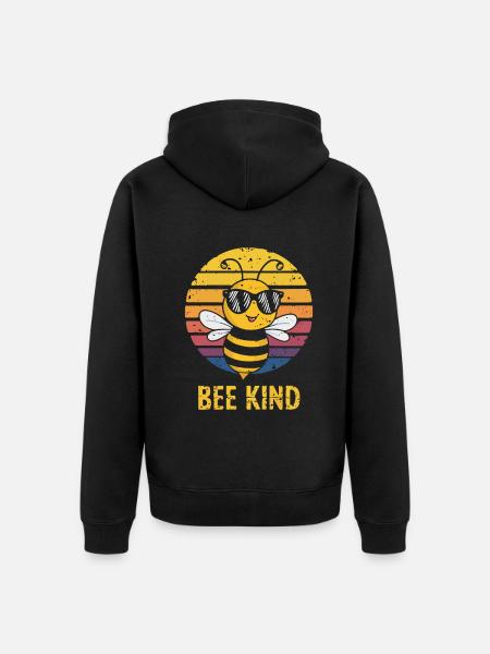 Bee Child Bee - Unisex Premium Organic Zip Hoodie - black