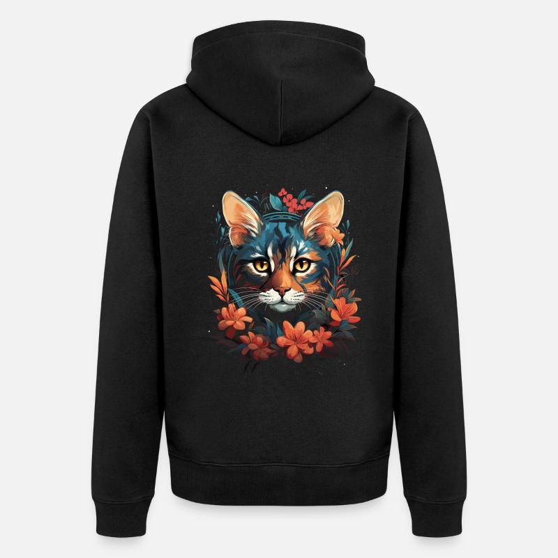 Chat du Bengale - Veste à capuche bio Premium Unisexe - noir