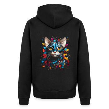 Bengal Cat - Unisex Premium Organic Zip Hoodie - black - Back - Nico (187cm)