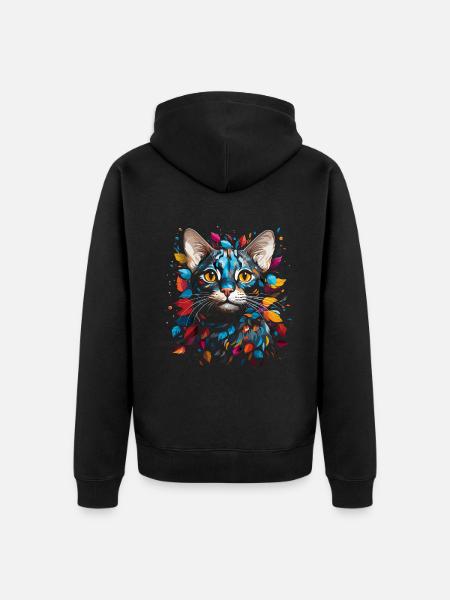 Bengal Katze - Unisex Premium Bio Zip Hoodie - Schwarz