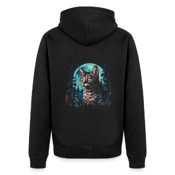 Bengal Cat - Unisex Premium Organic Zip Hoodie - black - Back - Nico (187cm)
