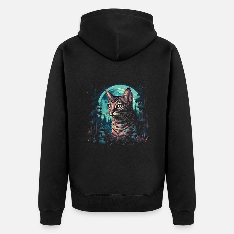 Chat du Bengale - Veste à capuche bio Premium Unisexe - noir