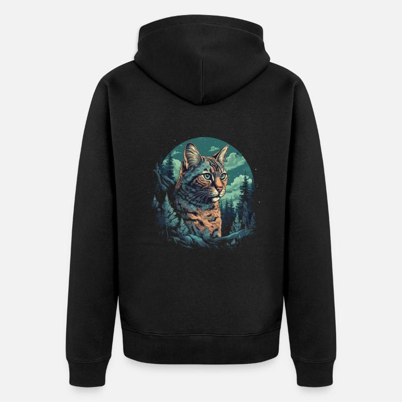Chat du Bengale - Veste à capuche bio Premium Unisexe - noir