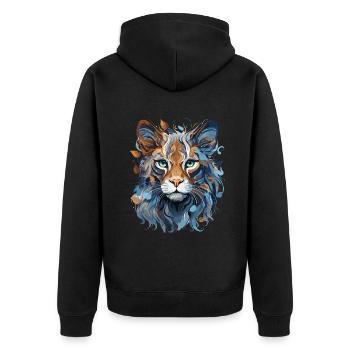 Bengal Cat - Unisex Premium Organic Zip Hoodie - black - Back - Nico (187cm)