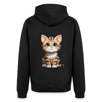 Bengal Cat - Unisex Premium Organic Zip Hoodie - black - Back - Nico (187cm)